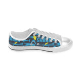 Shark dangerous Men's Low Top Shoes White