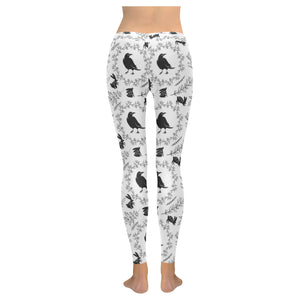 Crows floral wreath rabbit pattern Women's Legging Fulfilled In US