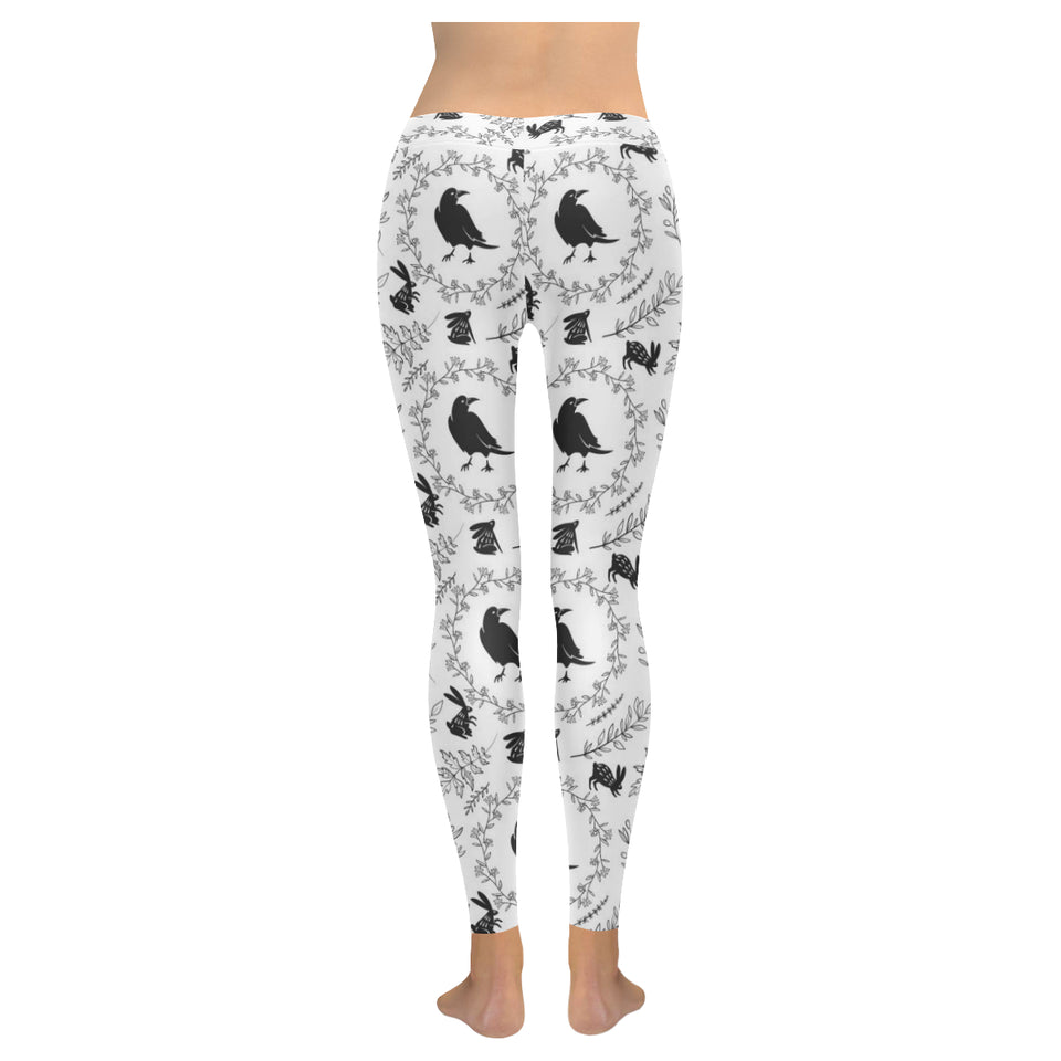 Crows floral wreath rabbit pattern Women's Legging Fulfilled In US