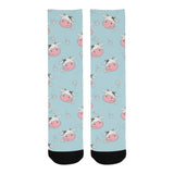 Cute cow flower pattern Crew Socks