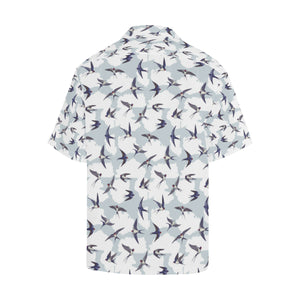 Swallow Pattern Print Design 05 Men's All Over Print Hawaiian Shirt (Model T58)