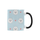 White cute pomeranian pattern Morphing Mug Heat Changing Mug