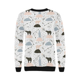 Polar bears star poka dot pattern Women's Crew Neck Sweatshirt