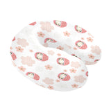 Daruma japanese wooden doll cherry blossom flower U-Shaped Travel Neck Pillow