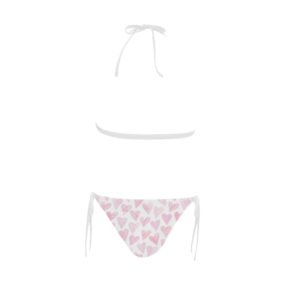 Watercolor pink heart pattern Sexy Bikinis Two-Piece Swimsuits