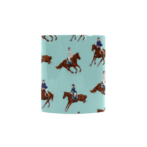 Horses running horses rider pattern Morphing Mug Heat Changing Mug