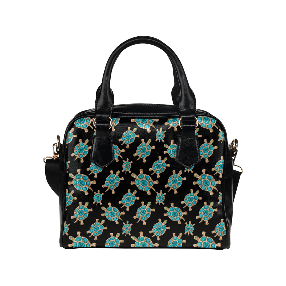 Sea turtle blue stone pattern Shoulder Handbag