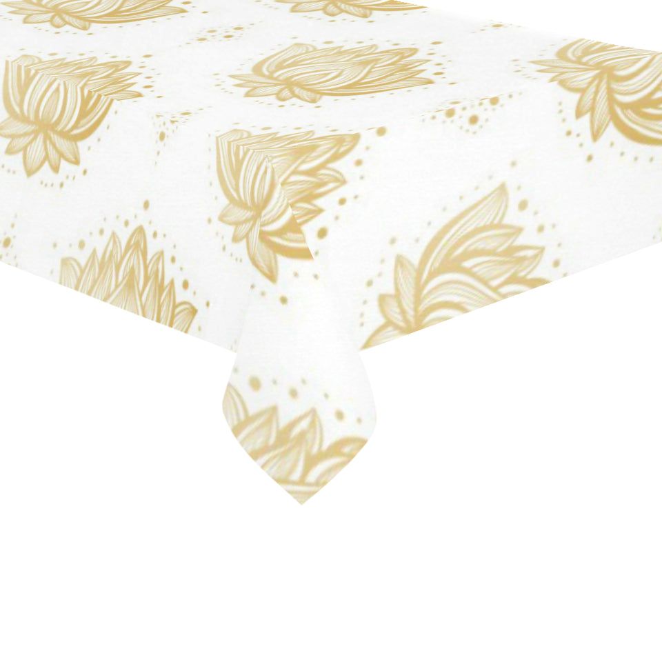 Gold Ornamental lotue waterlily symbol pattern Tablecloth