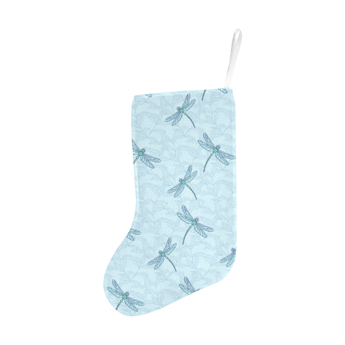 Dragonfly pattern blue background Christmas Stocking