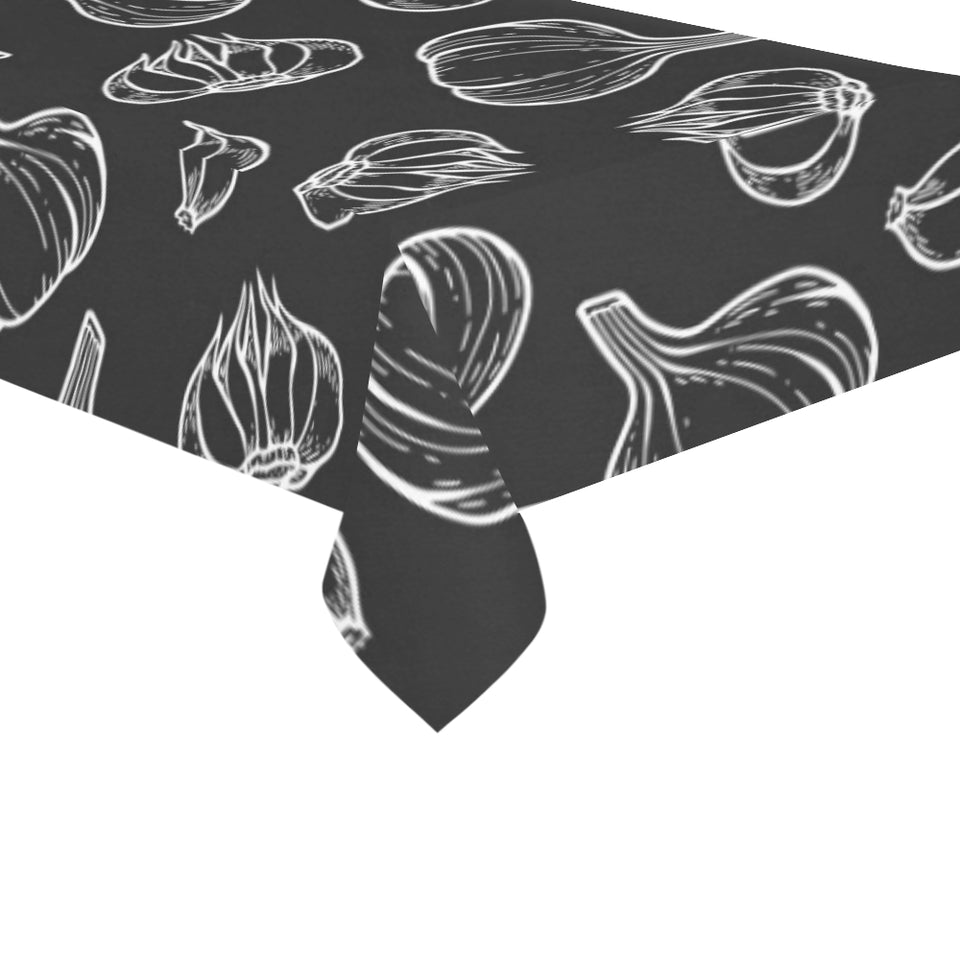 Garlic pattern black background Tablecloth