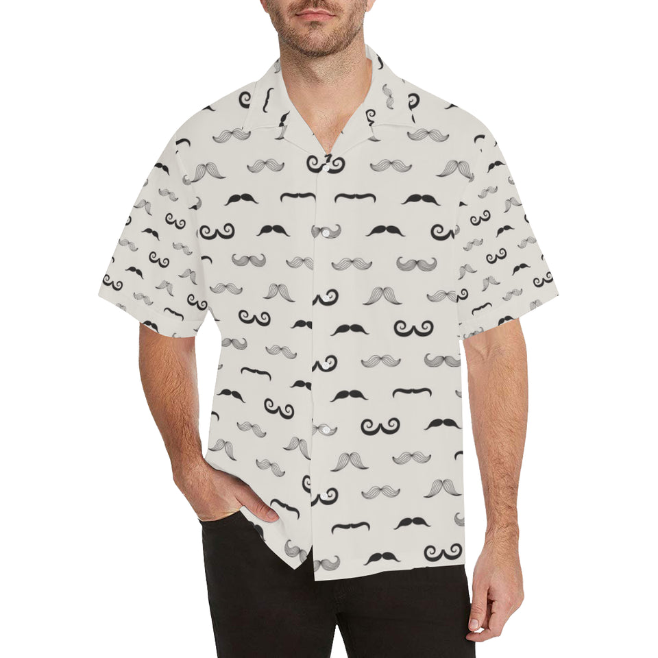 Mustache Beard Pattern Print Design 05 Men's All Over Print Hawaiian Shirt (Model T58)