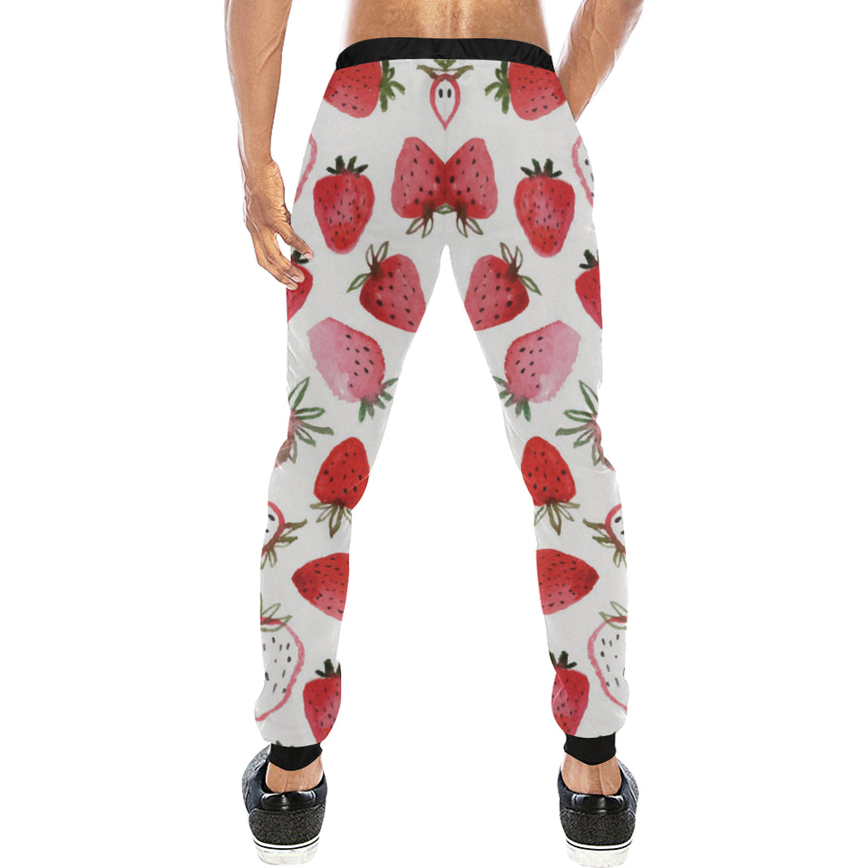 watercolor hand drawn beautiful strawberry pattern Unisex Casual Sweatpants