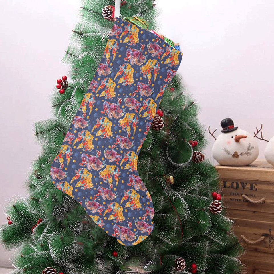 Goldfish Pattern Print Design 05 Christmas Stocking