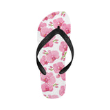 pink purple orchid pattern background Unisex Flip Flops