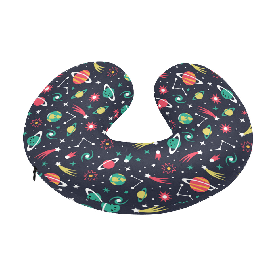 colorful space pattern planet star U-Shaped Travel Neck Pillow