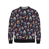 Colorful mushroom pattern Men's Crew Neck Sweatshirt