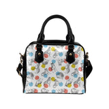 Siberian husky and colorful circle pattern Shoulder Handbag