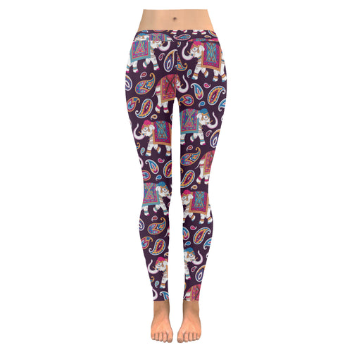 Elephant indian style ornament pattern Women's Legging Fulfilled In US