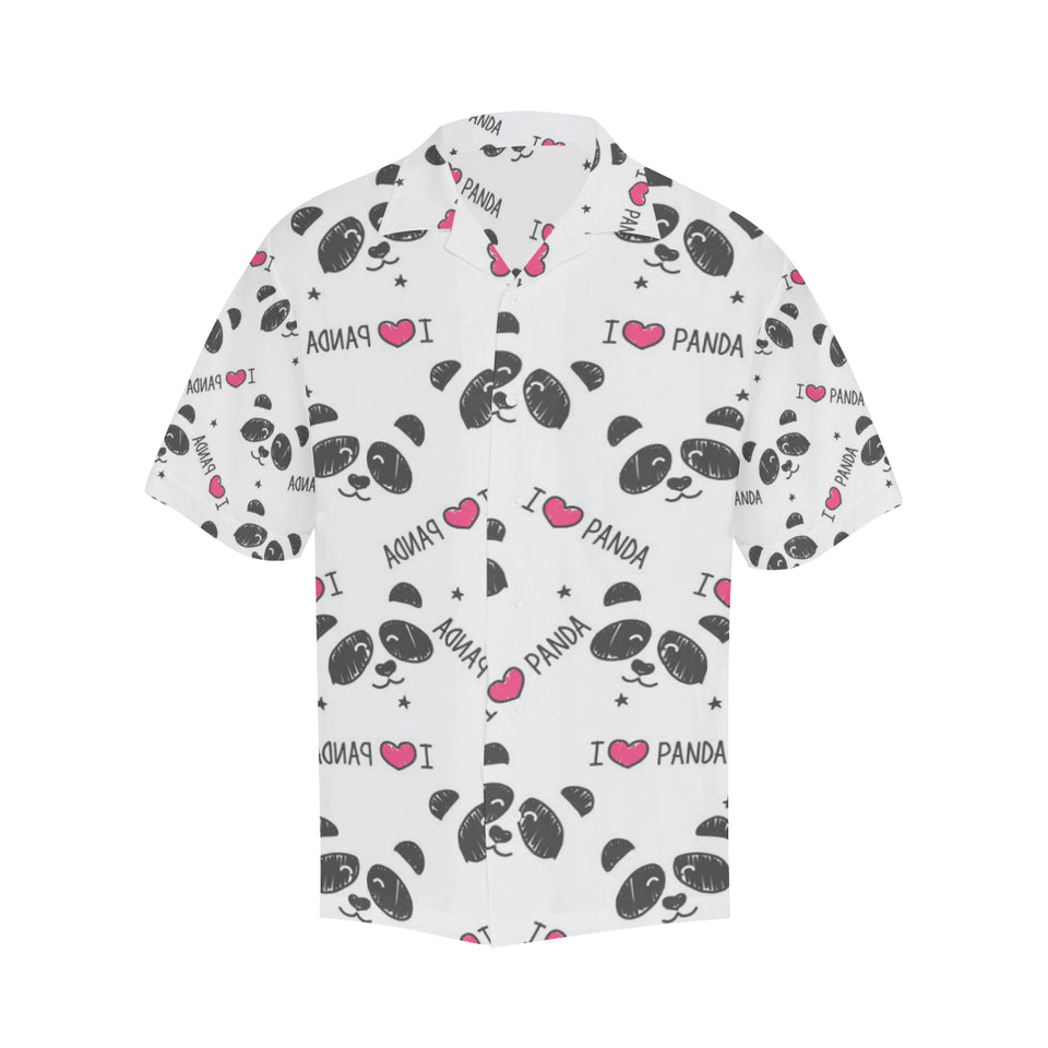 Hand Drawn faces of pandas pattern Men's All Over Print Hawaiian Shirt