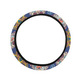 Sugar skull flower pattern Car Steering Wheel Cover