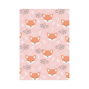 Cute fox pattern pink background House Flag Garden Flag