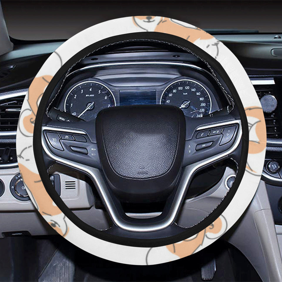 shiba inu dog pattern Car Steering Wheel Cover