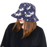 Hand drawn cute unicorn star planet Unisex Bucket Hat