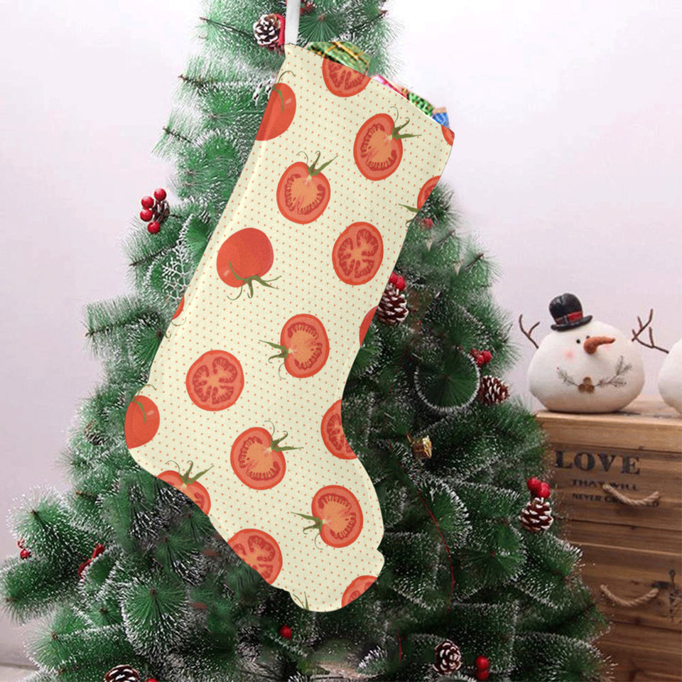 Tomato dot background Christmas Stocking