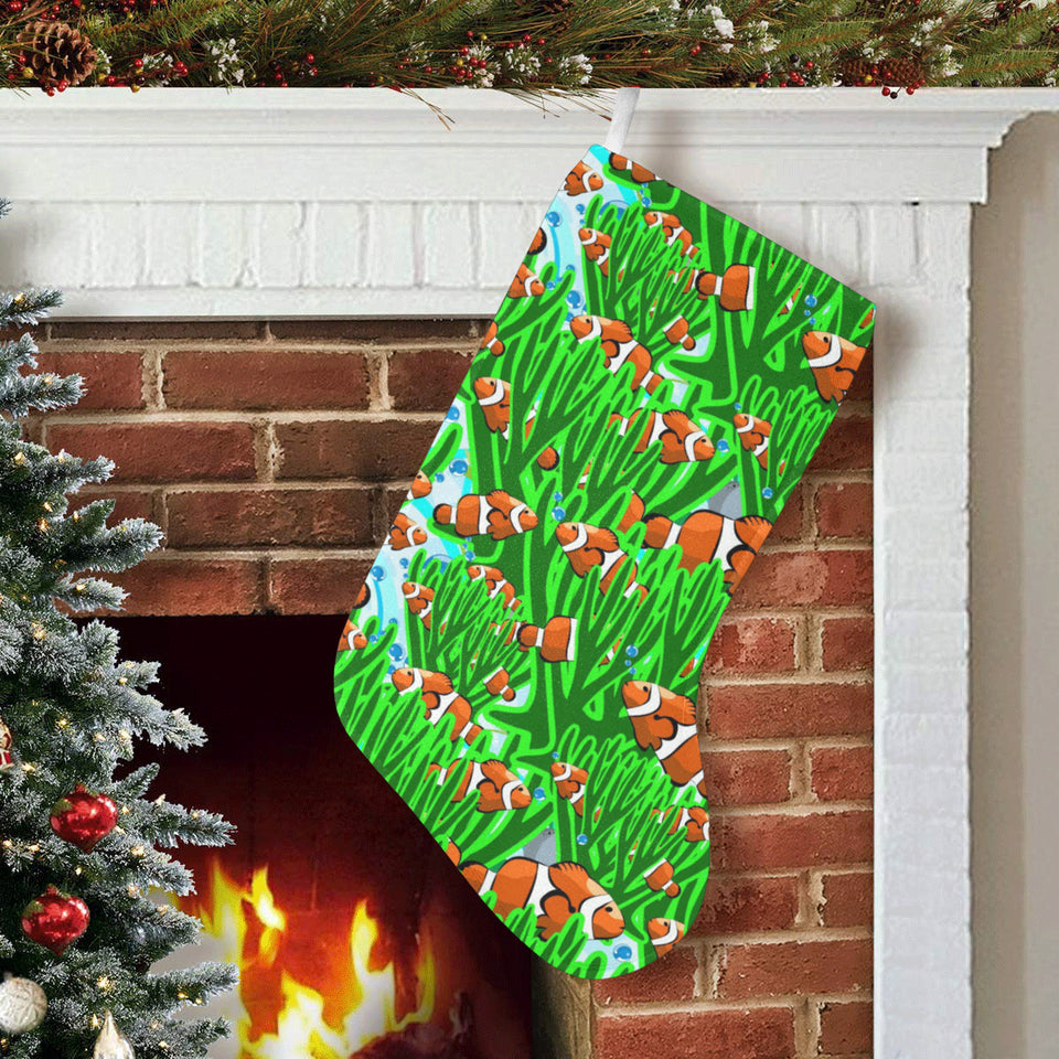 Clown Fish Pattern Print Design 01 Christmas Stocking