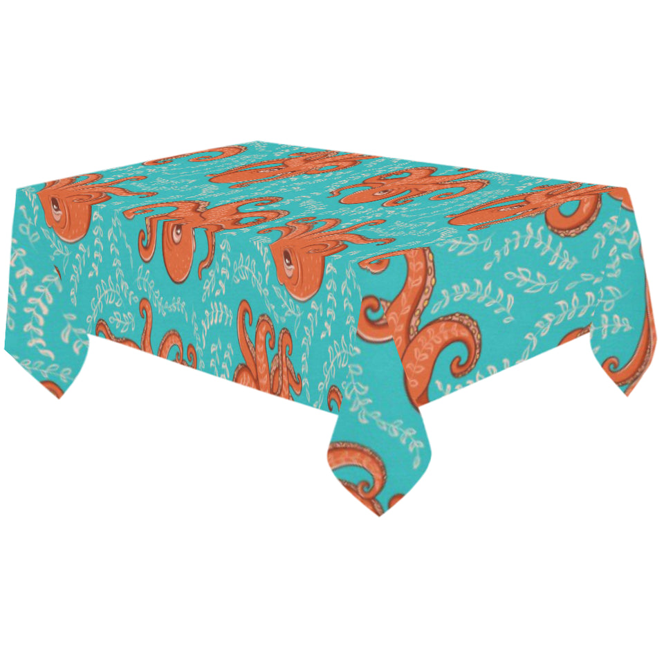 Octopus turquoise background Tablecloth