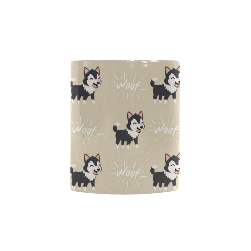Cute Siberian Husky Morphing Mug Heat Changing Mug