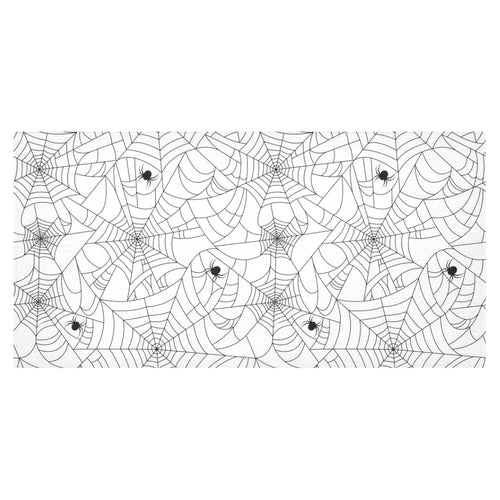 Spider web cobweb pattern white background Tablecloth