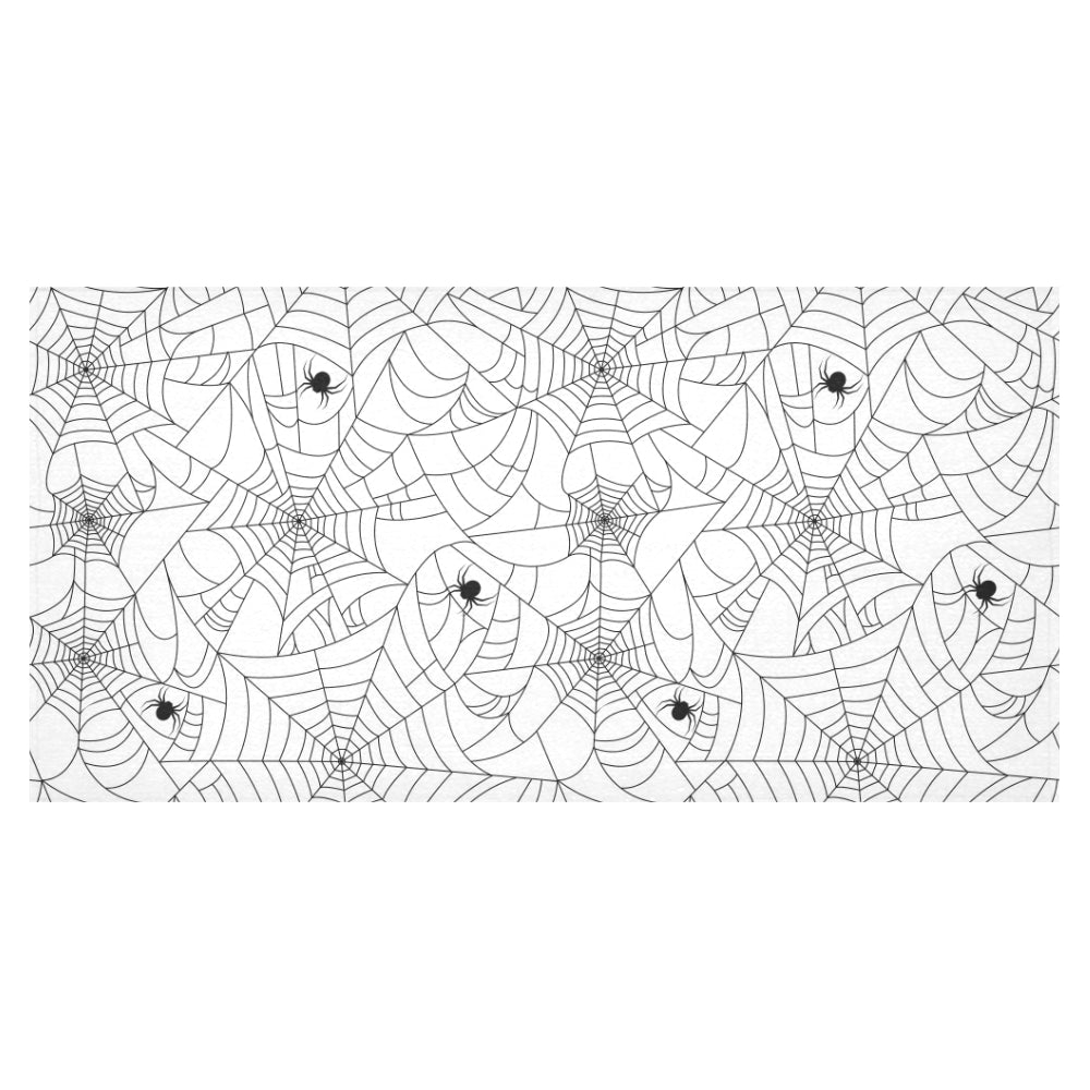 Spider web cobweb pattern white background Tablecloth