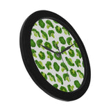 Cute broccoli pattern Elegant Black Wall Clock
