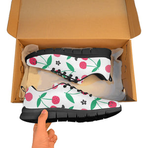 cherry pattern white background Men's Sneaker Shoes