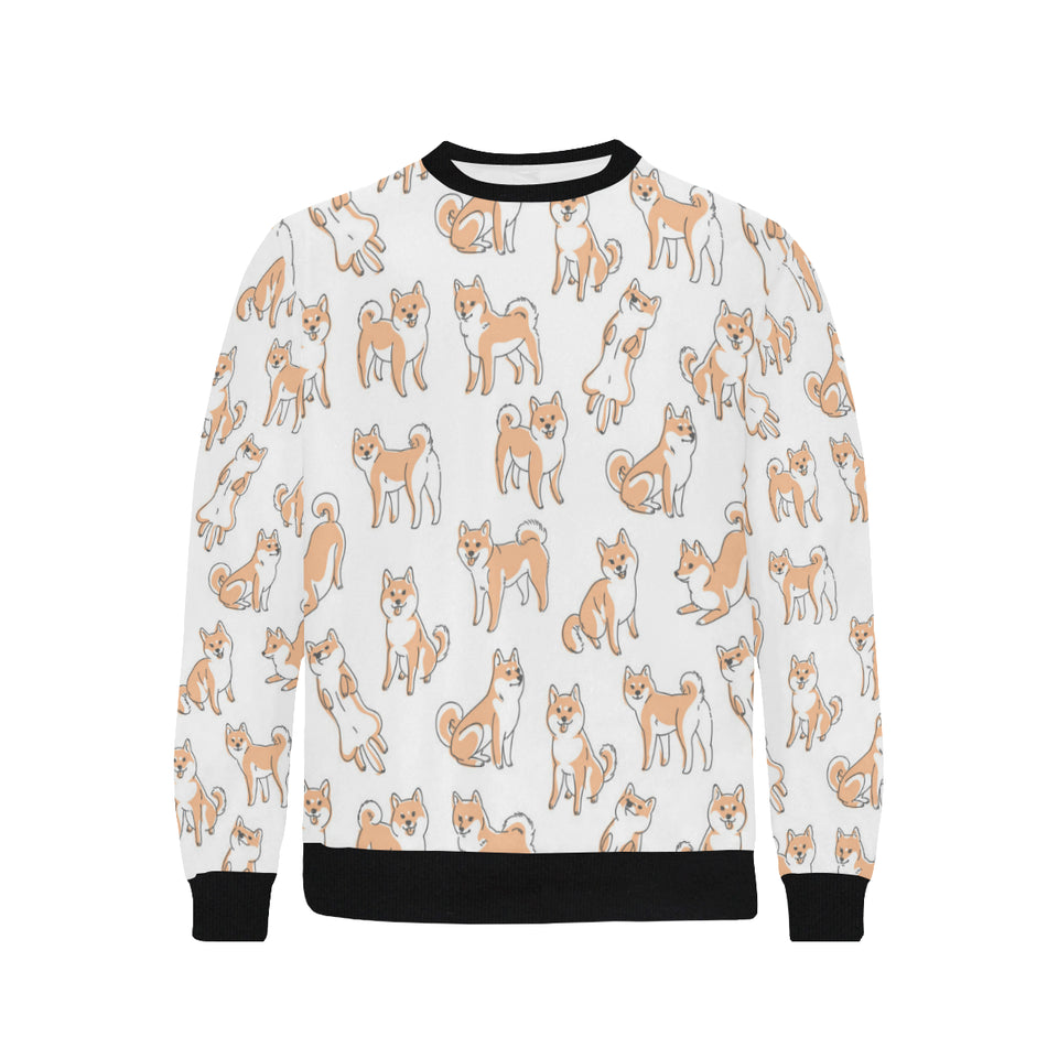 shiba inu dog pattern Men's Crew Neck Sweatshirt