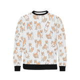 shiba inu dog pattern Men's Crew Neck Sweatshirt