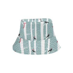 Crows christmas hat scarf Unisex Bucket Hat