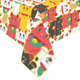 Colorful Maneki neko cat pattern Tablecloth