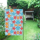 Blue red orange starfish pattern House Flag Garden Flag