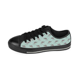 Kangaroo pattern background Men's Low Top Canvas Shoes Black