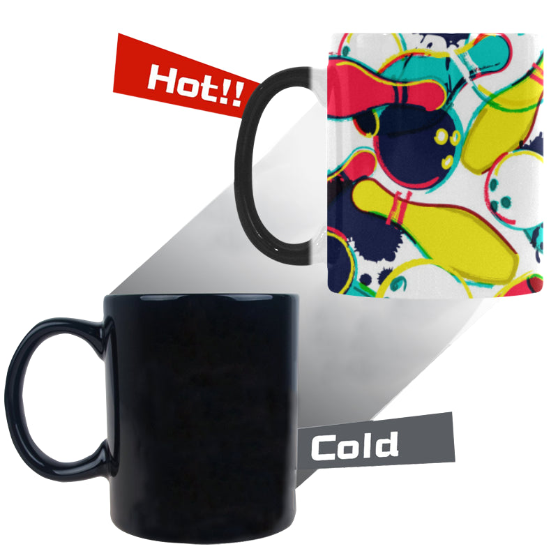 watercolor bowling ball pins Morphing Mug Heat Changing Mug