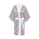 3D sakura cherry blossom pattern Women's Short Kimono Robe