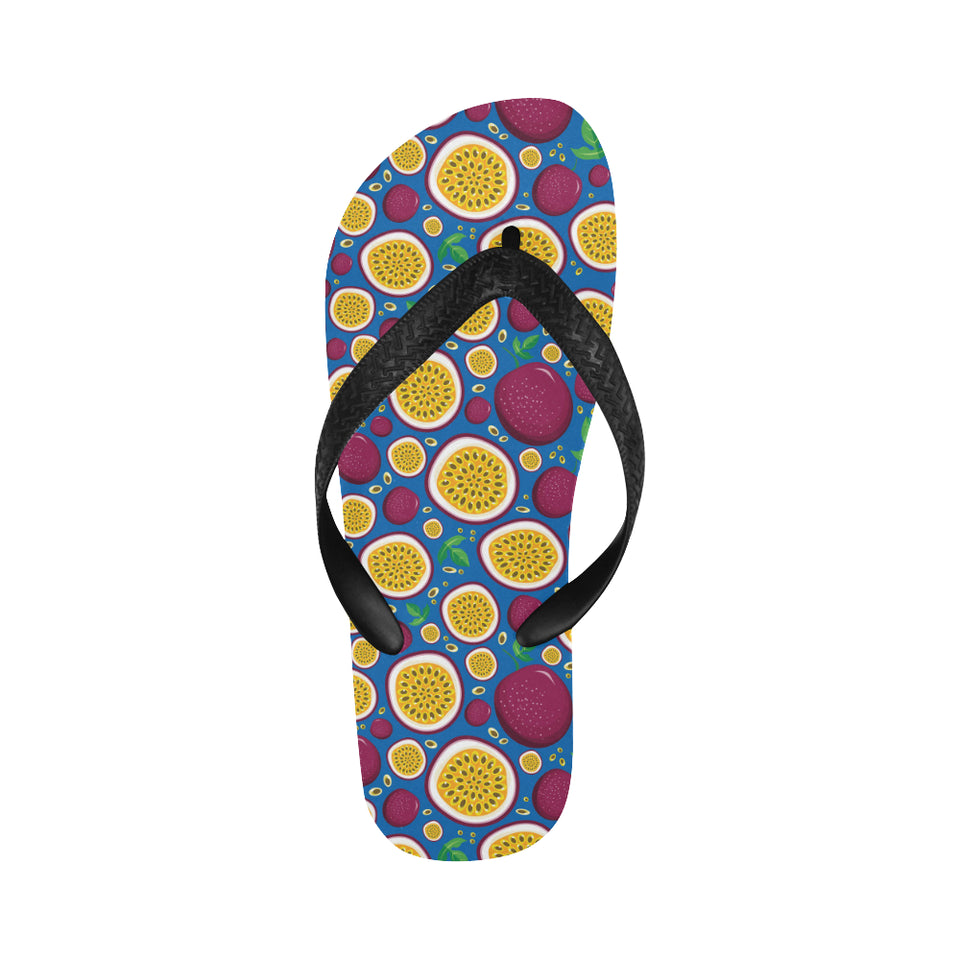 Passion fruit blue background Unisex Flip Flops