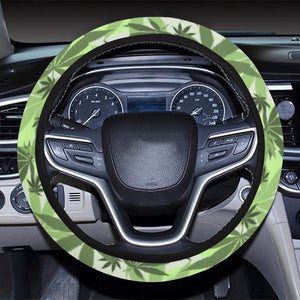 Canabis Marijuana Weed Pattern Print Design 01 Car Steering Wheel Cover