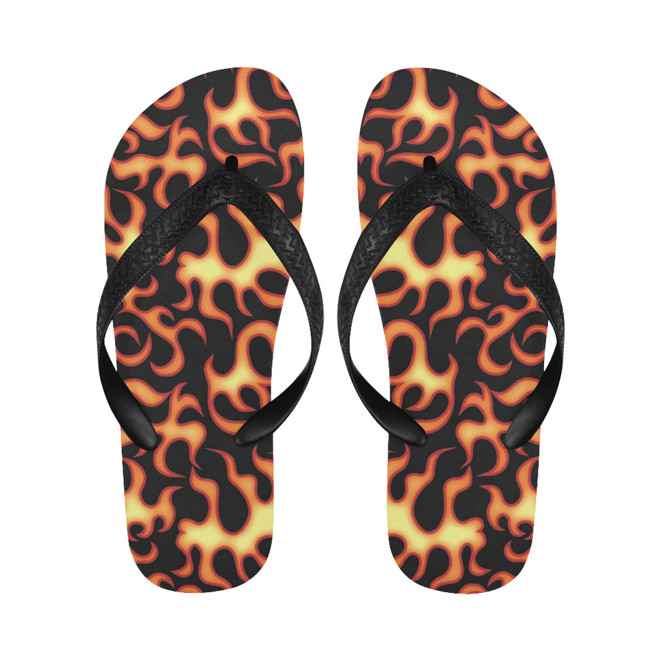 Fire flame dark pattern Unisex Flip Flops