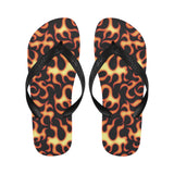 Fire flame dark pattern Unisex Flip Flops