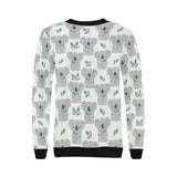 Hand drawn Koala leaves pattern Women's Crew Neck Sweatshirt