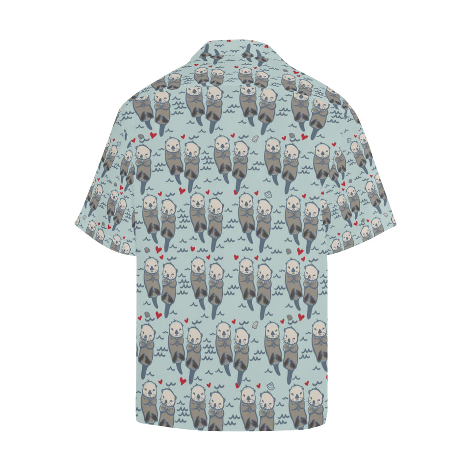 Lovely Sea Otter Pattern Men's All Over Print Hawaiian Shirt
