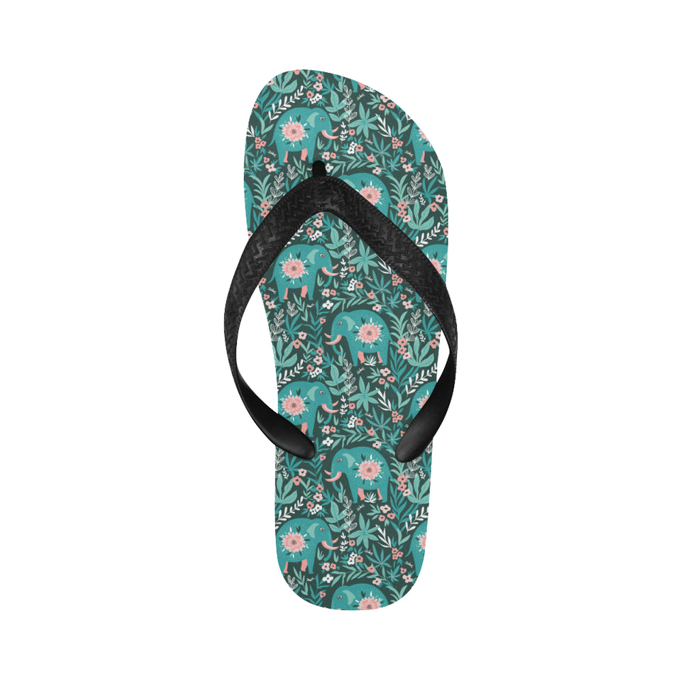 Elephants jungle pattern Unisex Flip Flops